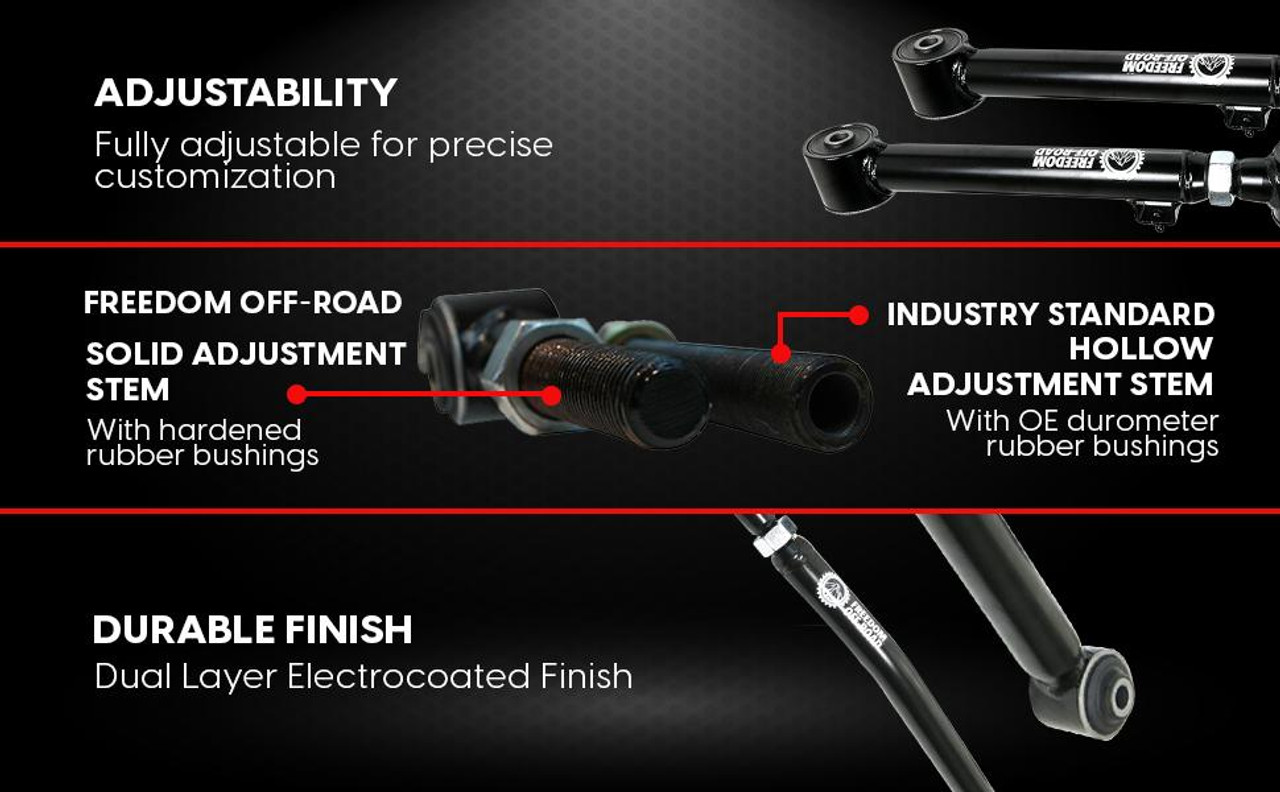 Adjustable Front Upper + Lower and Rear Upper + Lower