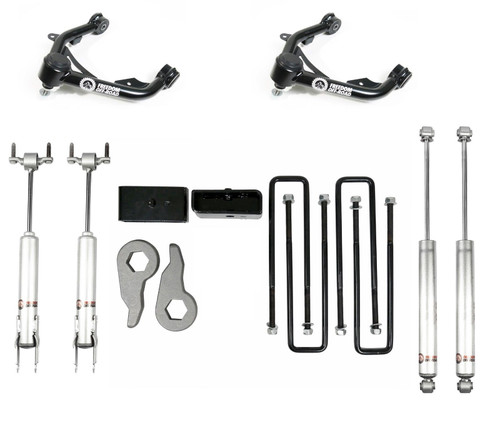 3" Front + 2" Rear Leveling Kit w/ Shocks and Control Arms #FO-G504-KIT+FO-G704FU
