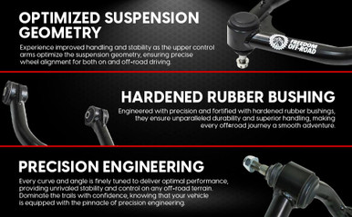 Freedom Off-Road Front Upper Control Arms for 2-4" Lift #FO-F704FU