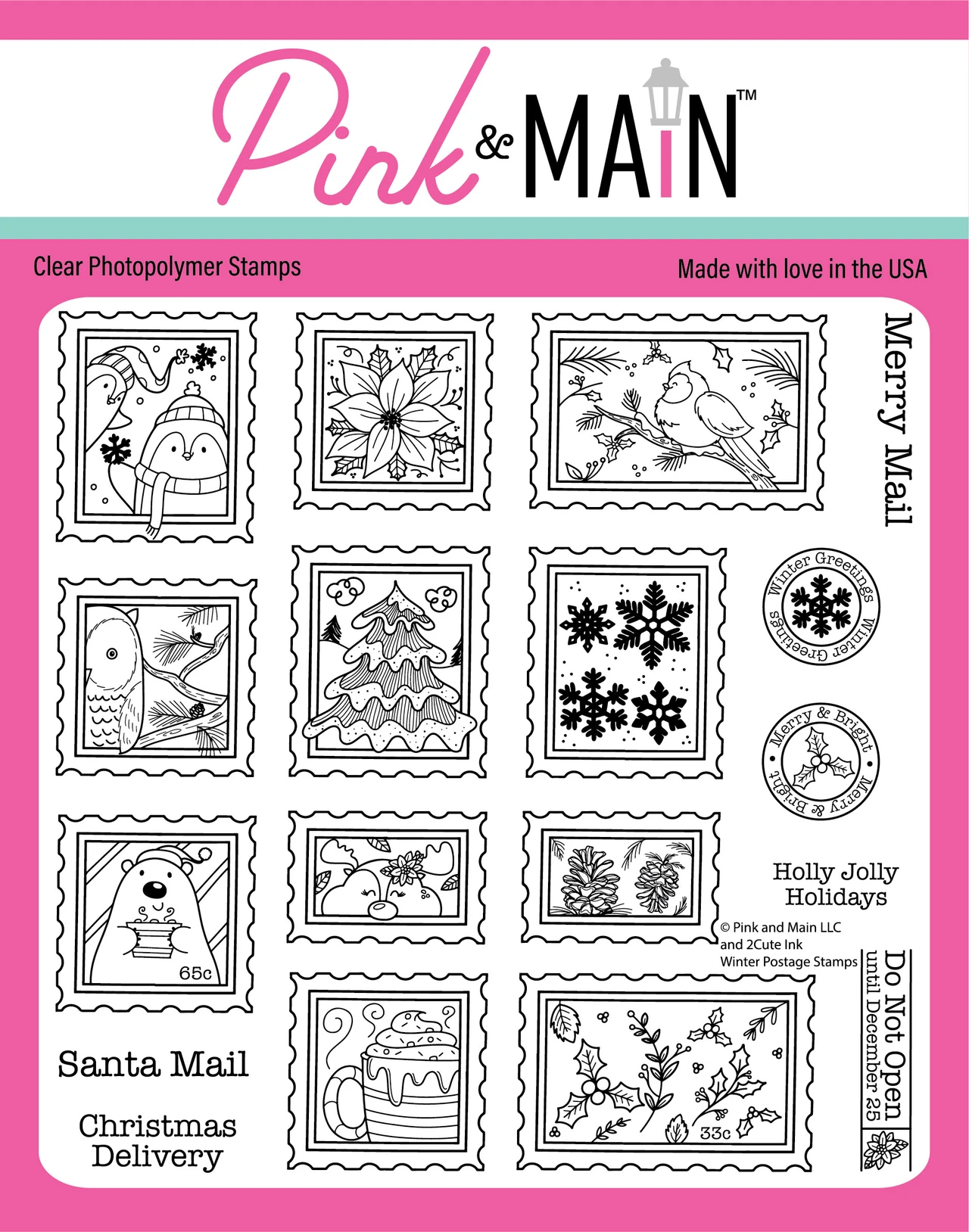 Pink and Main All Stamps Category Clear Photopolymer Stamps Made in the USA