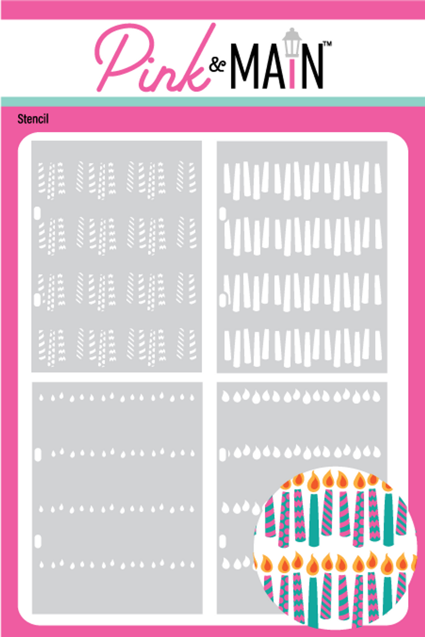 Birthday Candles Stencils (set of 4) - Pink and Main LLC birthday-candles-stencils-set-of-4-pink-and-main-llc