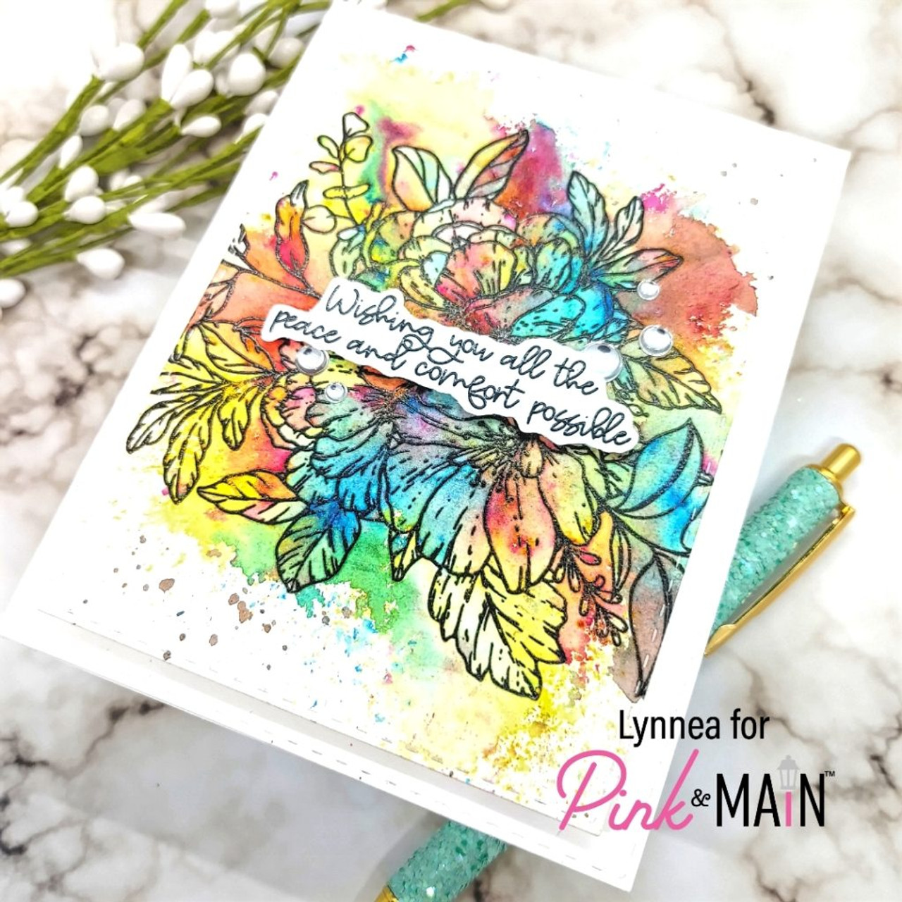 Watercolor With Embossing Powder 