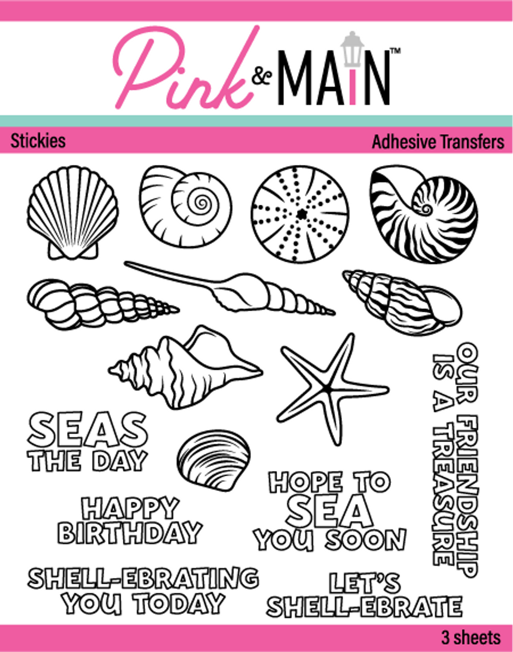 Shell-ebrate Stickies  Adhesive Transfers - Pink and Main LLC