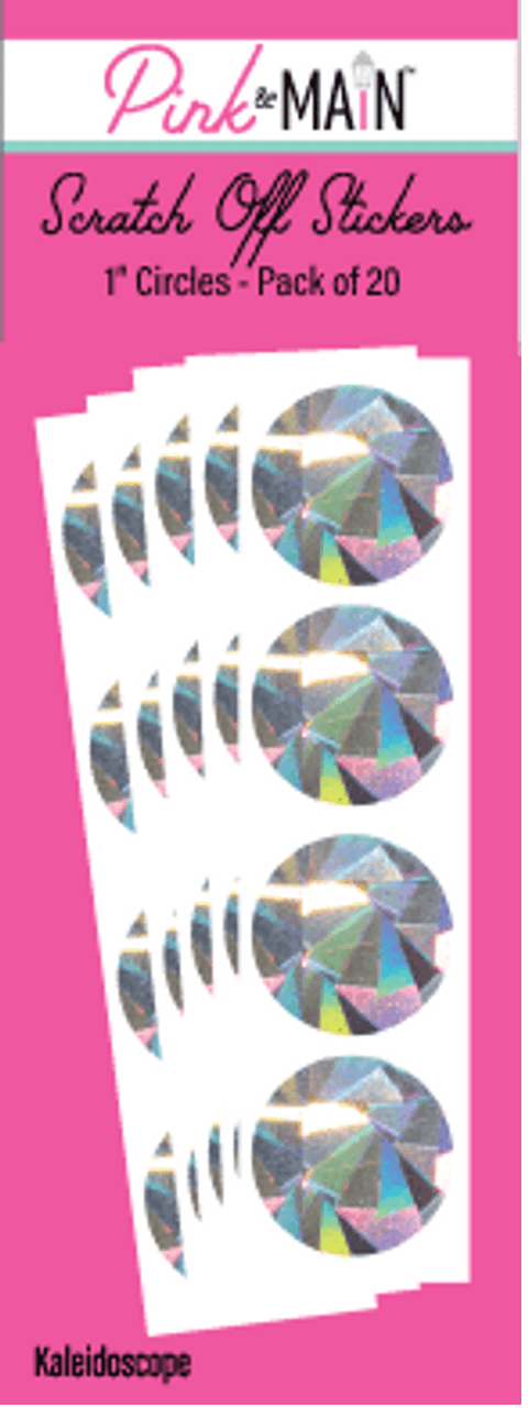 Kaleidoscope 1 Circle Scratch Off Stickers - Pink and Main LLC