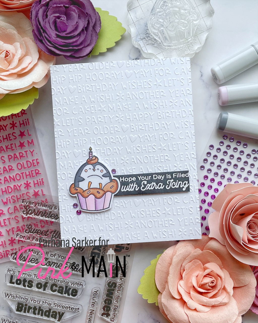 Birthday Wishes 6x6 Embossing Folder - Pink and Main LLC