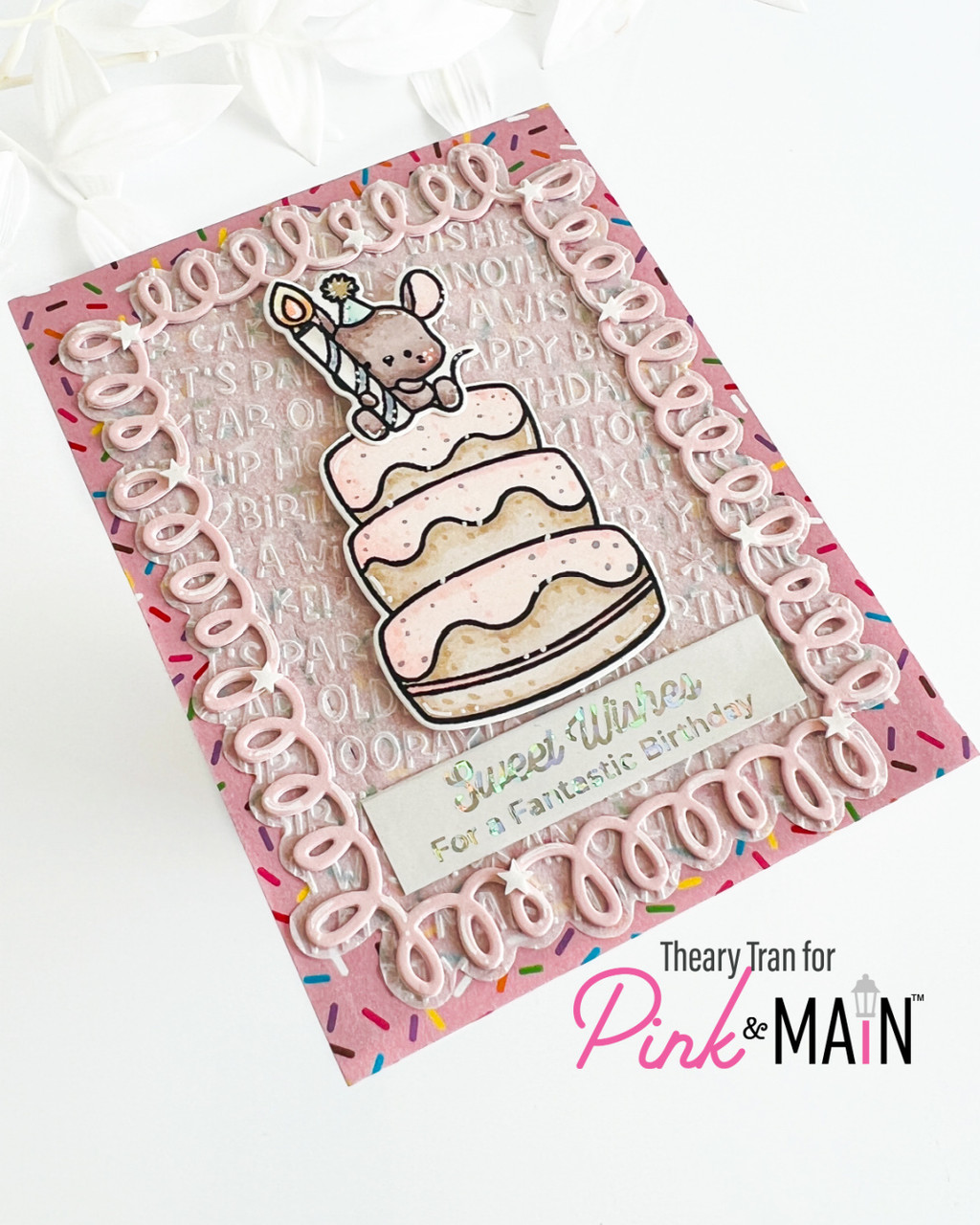 ユーハンbirthday Birthday Wishes 6x6 Embossing Folder - Pink and Main LLC