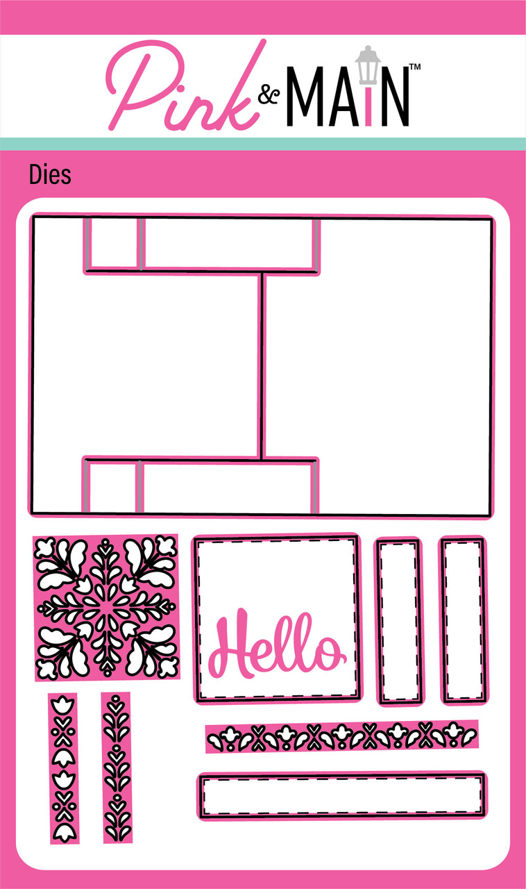 絵画 step Horizontal Step Card Dies - Pink and Main LLC