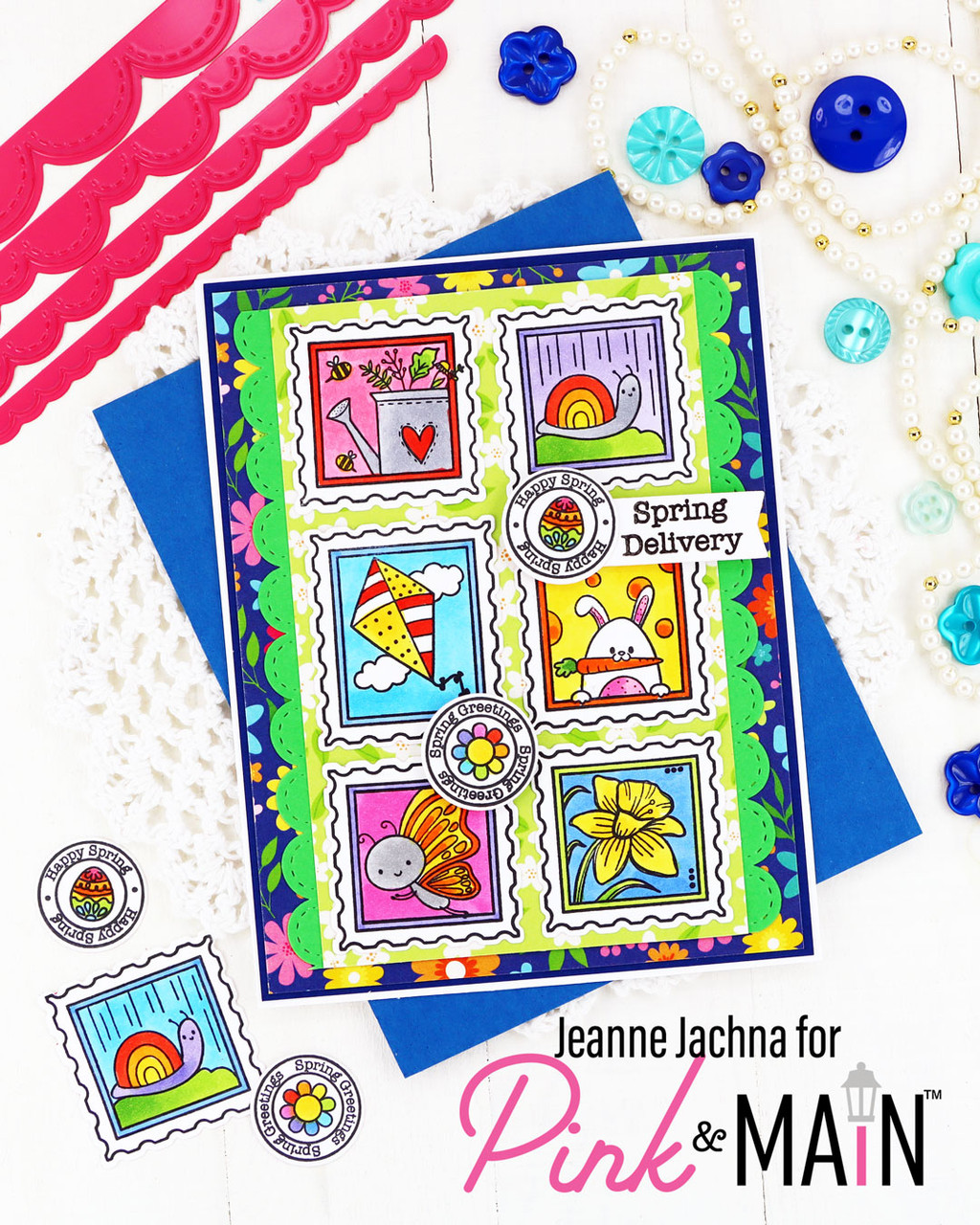 Spring Postage Stamps - Pink and Main LLC