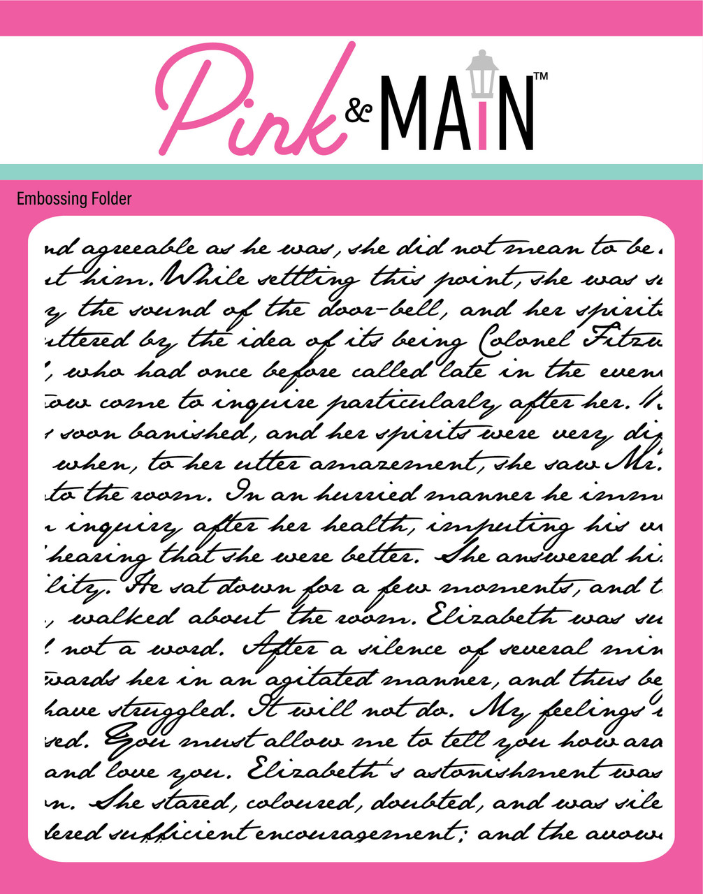 Vintage Script 6x6 Embossing Folder - Pink and Main LLC