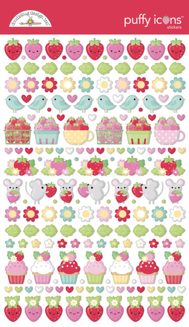 Berry Sweet Puffy Icon Stickers - Doodlebug Designs