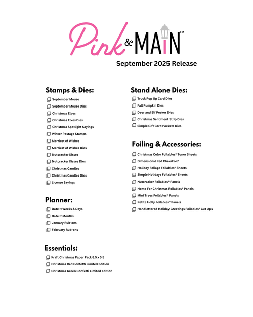 September 2025 Release Checklist