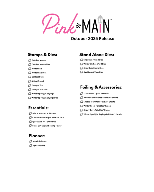 October 2025 Release Checklist