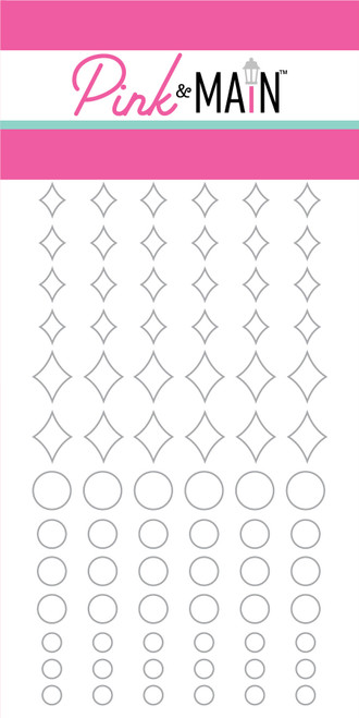 White Glitter Enamel Shapes