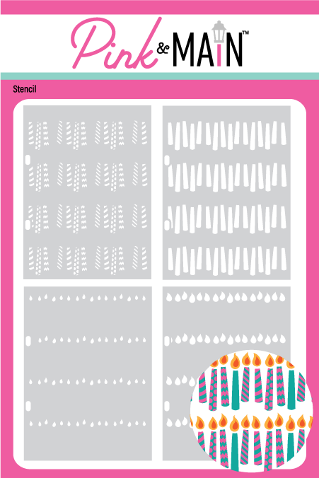 Pink and Main Candles Stencils (set of 4)