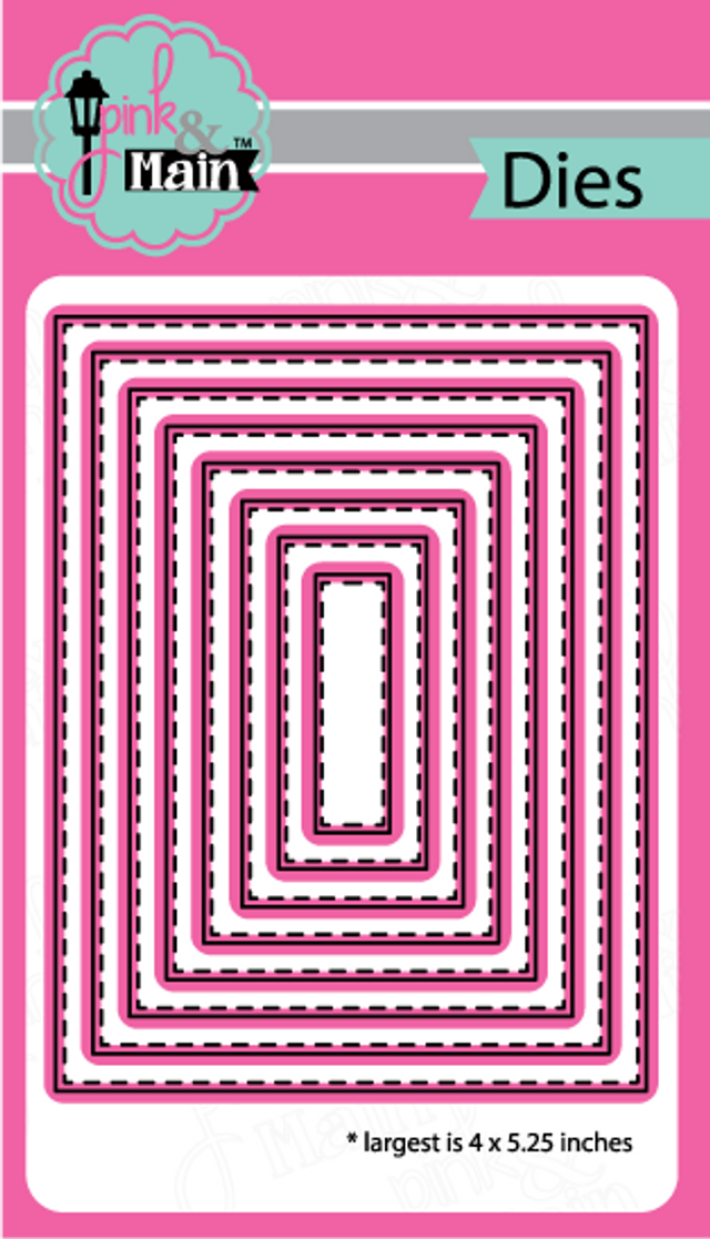 Pink and Main Stitched Rectangles 2