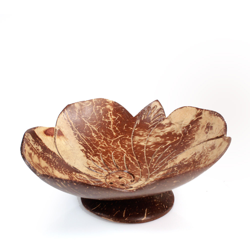 Carved Coconut Shell Soap Dish - Island Soap &amp; Candle Works