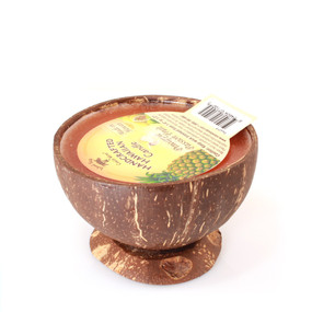 Pineapple - Small Coconut Bowl Candle with Base Pineapple - Small Coconut Bowl Candle with Base