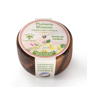 Plumeria Blossom - monkeypod wood candle