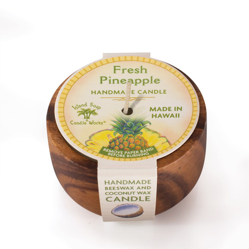 Pineapple- monkeypod wood candle