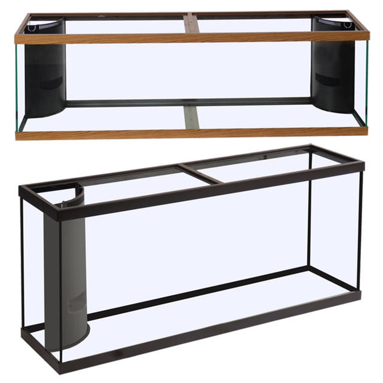 Marineland Double Corner-Flo Rectangular Aquarium Black, Clear 180 gal  72x24x24 in