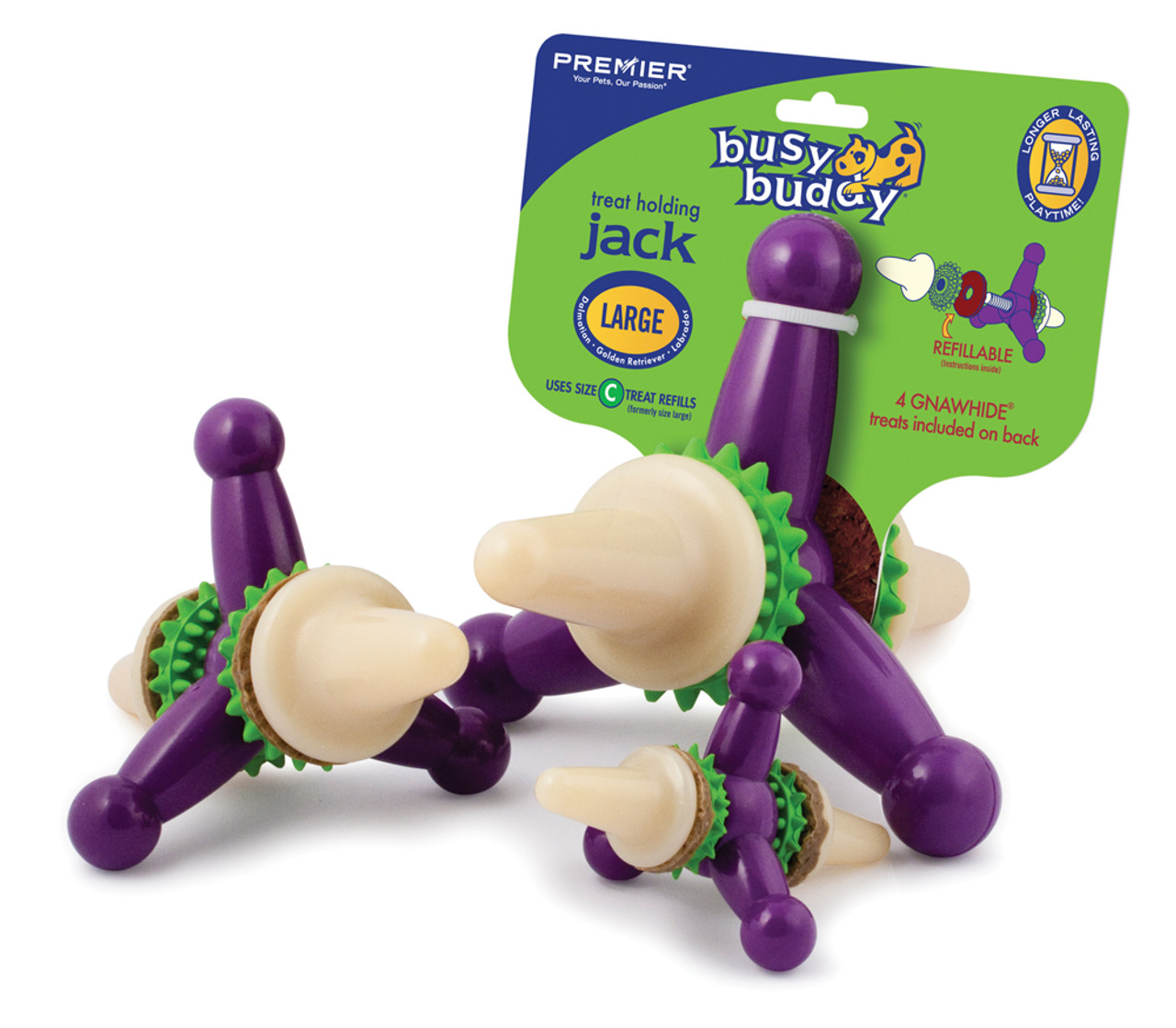 PetSafe Busy Buddy Twist 'n Treat Dispensing Dog Toy - Medium,Purple,Large  Breeds