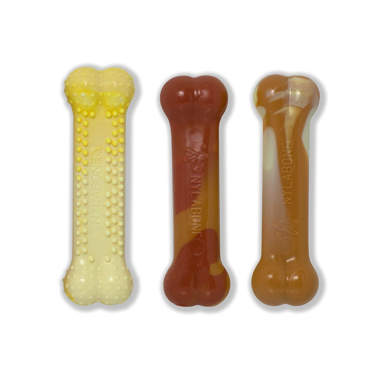 Nylabone Puppy Chew & Dura Chew Peanut Butter Bone Twin Pack Dog Toy, Small