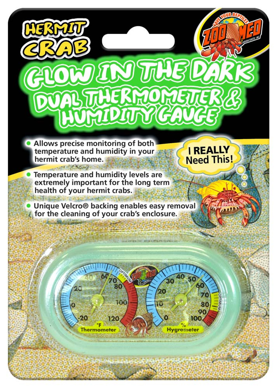 Zoo Med Creatures Dual Thermometer & Humidity Gauge Glow in the Dark