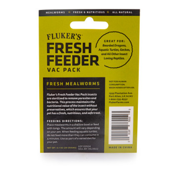 Fluker's Fresh Feeder Vac Pack Reptile Food Mealworms .7 Ounces