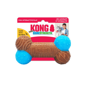 KONG CoreStrength Bamboo Bone Dog Toy Blue/Red LG