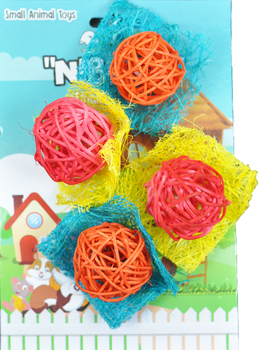 A & E Cages Nibbles Small Animal Loofah Chew Toy Bon Bons