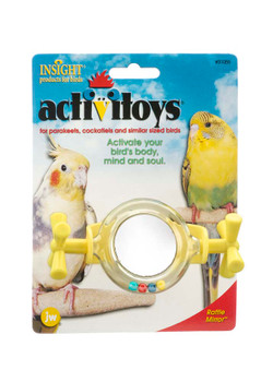 JW Pet ActiviToy Rattle Mirror Bird Toy Assorted SM/MD