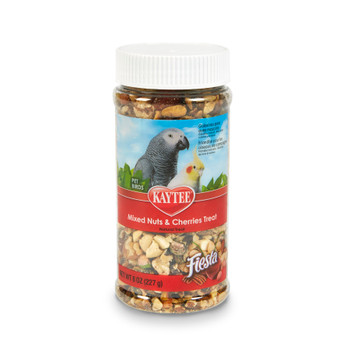 Kaytee Mixed Nuts and Cherries Treat Jar for Pet Birds 8 oz