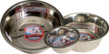 Loving Pets Traditional Stainless Steel Dog Bowl Silver 2 Quarts