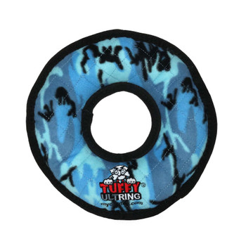 Tuffy Ultimate Ring Durable Dog Toy Blue Camo 11in