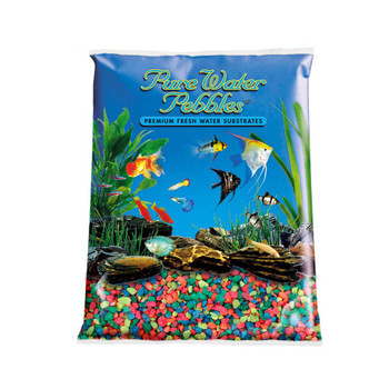 Pure Water Pebbles Premium Fresh Water Coated Aquarium Gravel Neon Rainbow 6/5 lb