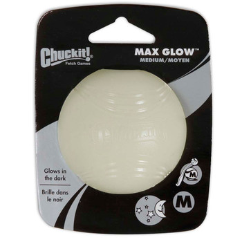 Chuckit! Max Glow Ball Dog Toy White MD