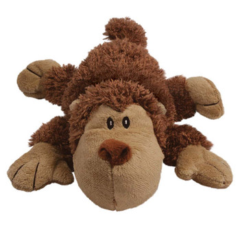 KONG Cozie Spunky Monkey Plush Dog Toy Brown SM