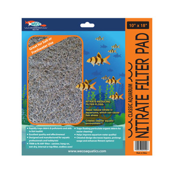 Weco Classic Aquarium Nitrate Filter Pad Grey 10 in x 18 in