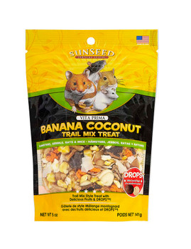Sun Seed Vita Prima Trail Mix Treat for Hamsters, Gerbils, Rats & Mice Banana Coconut 5 oz