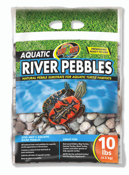 Zoo Med Aquatic River Pebble Substrate for Turtle Multi-Color 10 lb