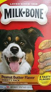 Milkbone Peanut Butter Flavor Dog Treats Variety Pack - Small/Medium 12/24Z {L-1}799247 079100529940