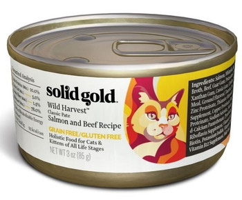 Solid Gold Grain Free Wild Harvest Salmon And Beef Recipe Canned Cat Food-3-oz, Case Of 24-{L+1} 093766470033