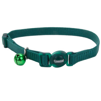 Safe Cat Adjustable Snag-Proof Nylon Breakaway Collar Hunter Green 3/8 in x 8-12 in