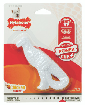 Nylabone Dental Dinosaur Power Chew Durable Dog Toy Chicken Small/Regular (1 Count)