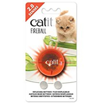 The Catit Senses 2.0 Fireball Is A Motion-activated Illuminated Ball With Replaceable Batteries. This Circuit Ball Is An Attractive Bright Orange Color And Lights Up Enticingly When Put Into Motion. There Is Two Lr44 Batteries Included.   Insert The Fireb