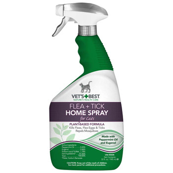 Vet's Best Flea and Tick Home Spray for Cats 32 oz