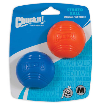 Chuckit! Strato Ball Dog Toy Blue/Orange 2pk MD