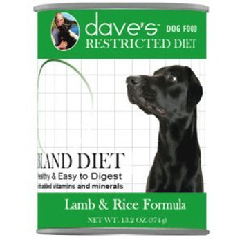 Dave's Pet Food Restricted Lamb - Rice Food (12 Cans Per Case), 13.2 Oz.