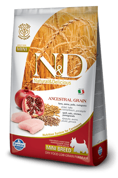 Farmina N&d Natural And Delicious Low Grain Mini Adult Chicken & Pomegranate Dry Dog Food-5.5-lb-{L-x} 8010276021984