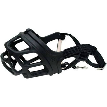 The Alpha By Zeus Dog Muzzle Helps To Control Biting, Barking And Chewing While Still Allowing Your Pet To Drink, Pant And Accept Treats. Made From Thermo-plastic Rubber The Muzzle Is Tough, Yet Flexible, With Large Openings To Allow For Maximum Airflow A